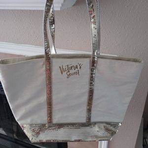 White and Gold VS tote
